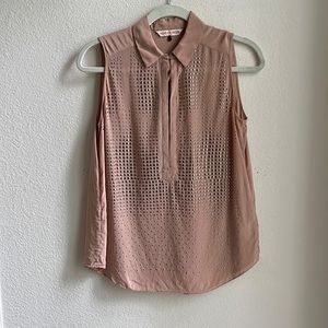 Rebecca Taylor studded rose gold sleeveless top. Great condition. Size 2